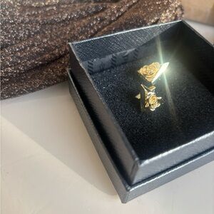 Elegant Gold Rose Prada Earrings for Valentines 💘